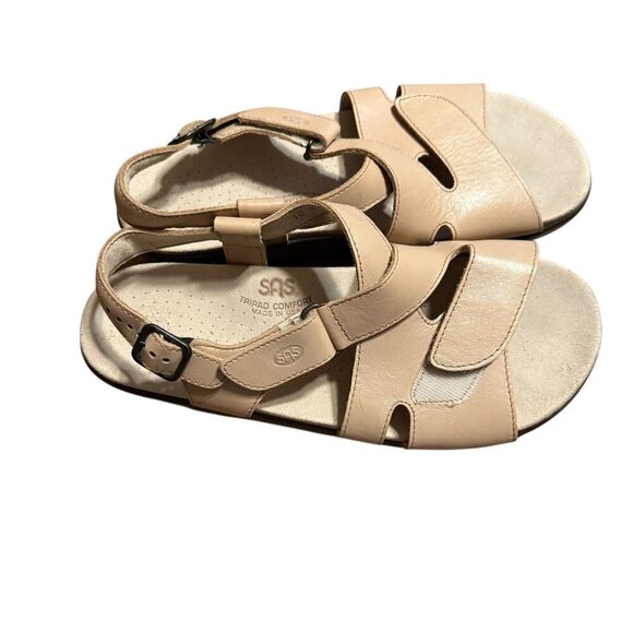 SAS huggy Leather Adjustable Strap Sandals For Women With Comfort Footbed 10 - Picture 2 of 8